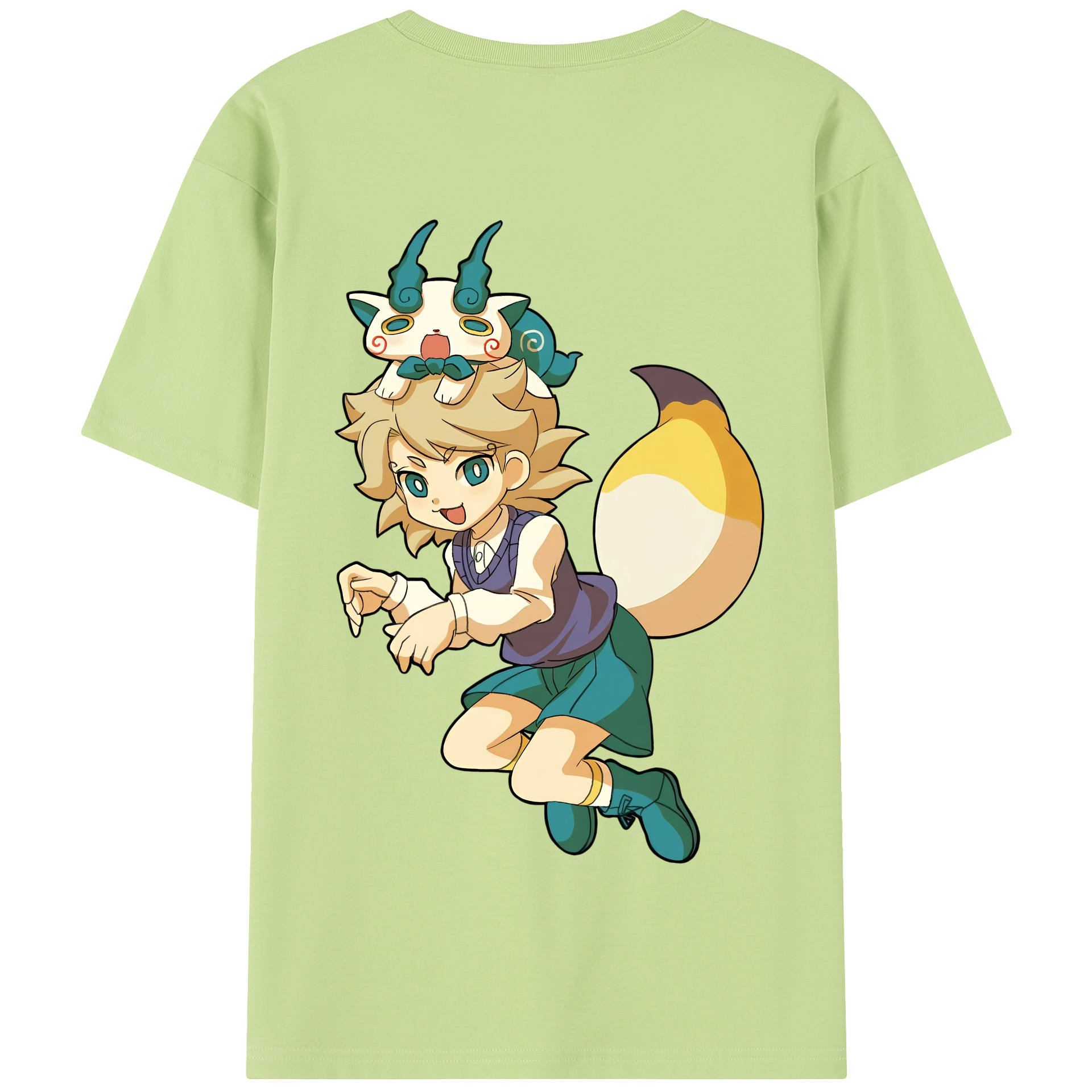 （画像用） 妖怪ウォッチ Yo-kai Watch 綿100％半袖Tシャツ（背面プリント）
